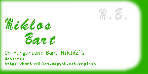 miklos bart business card